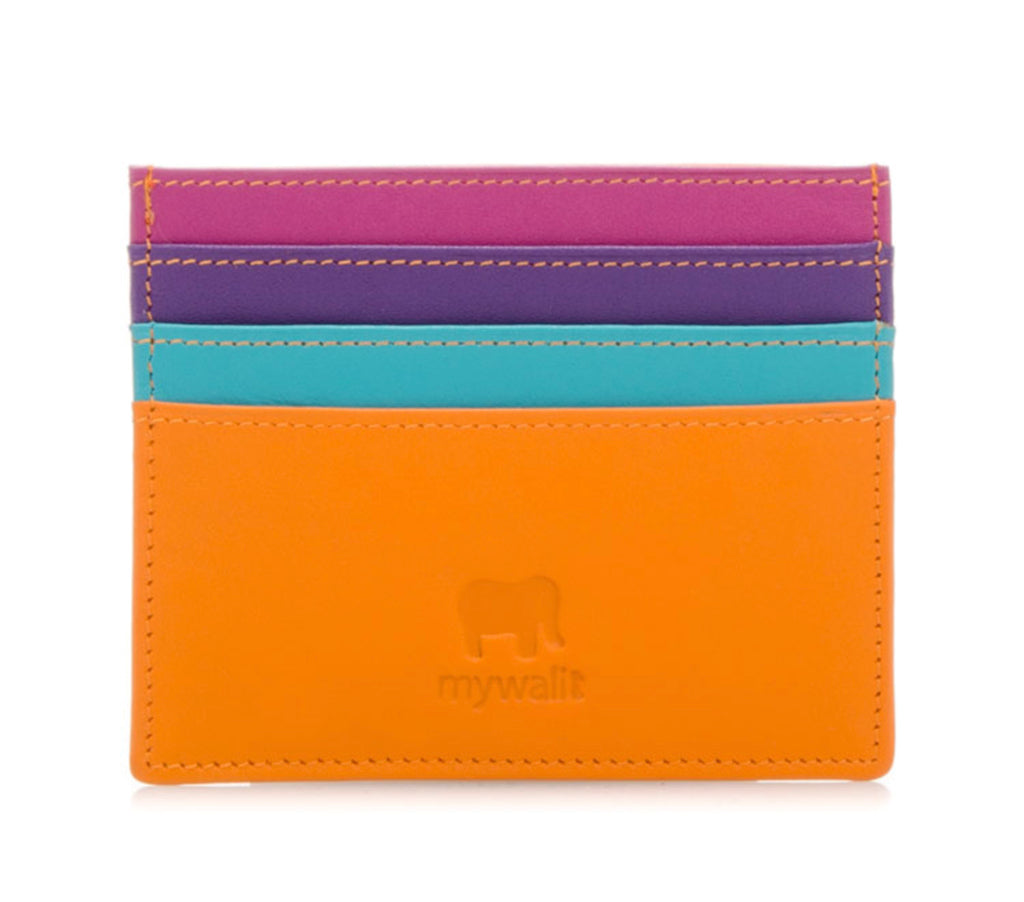 multi color leather wallet with snap closure — MUSEUM OUTLETS