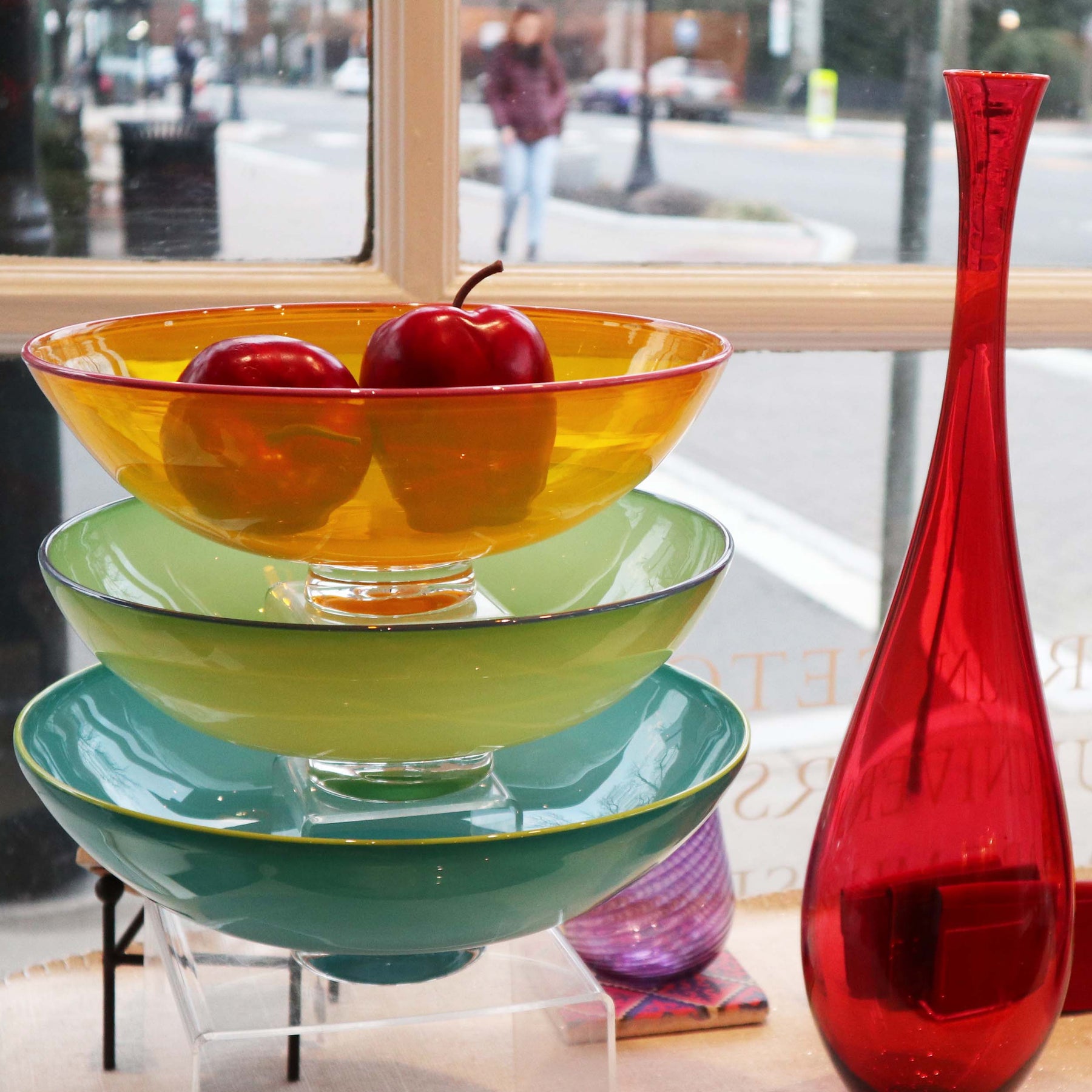 Small Transparent Colored Glass Bowls by Nicholas Kekic (Art Glass